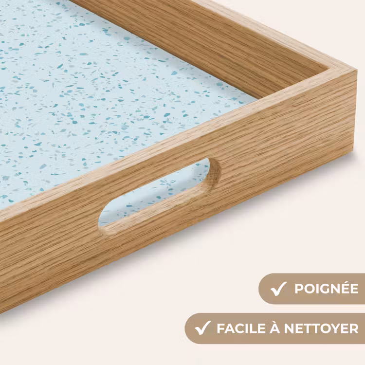Plateau - Terrazzo - Motif - Coloré - Baby Blue — 8