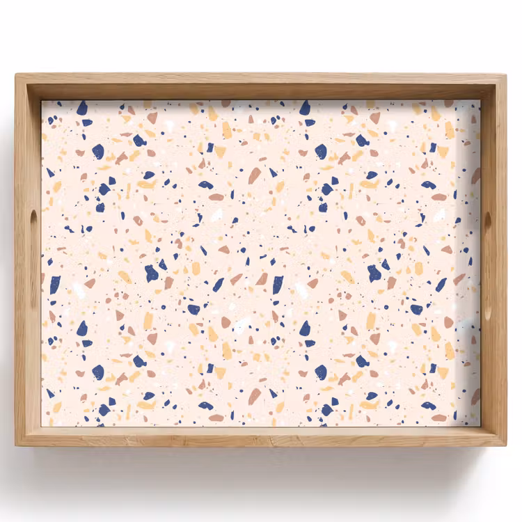 Plateau - Terrazzo - Motif - Coloré - Indigo — 1