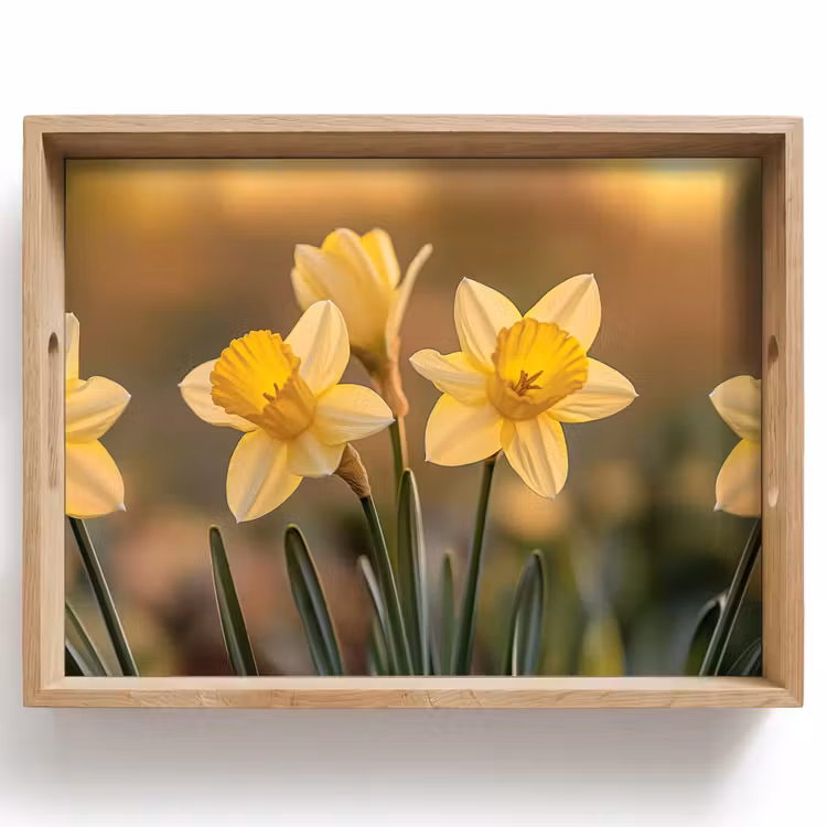 Plateau - Fleurs - Jaune - Flou — 1