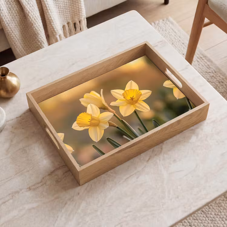Plateau - Fleurs - Jaune - Flou — 2