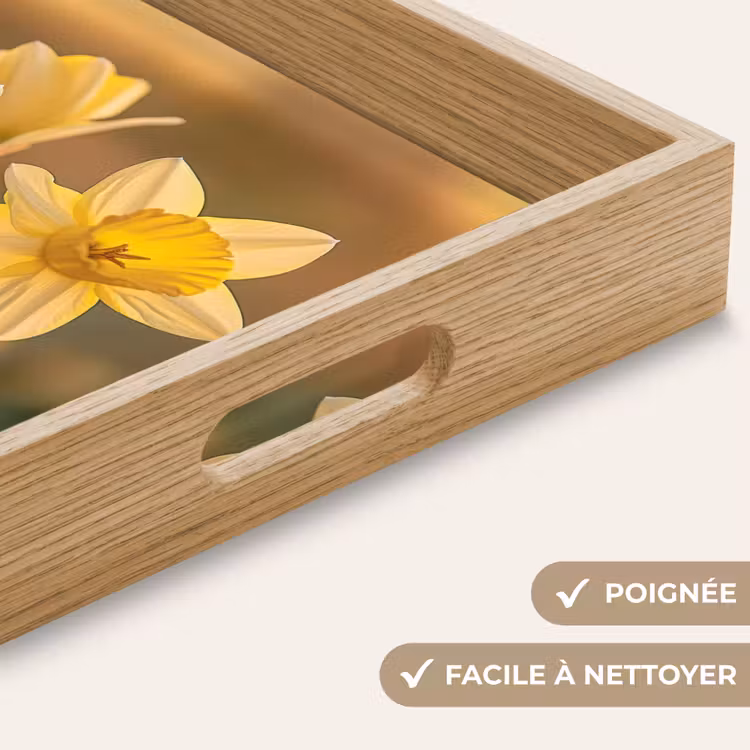Plateau - Fleurs - Jaune - Flou — 8