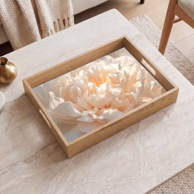 Plateau - Gros plan - Pivoine - Rose clair — 2