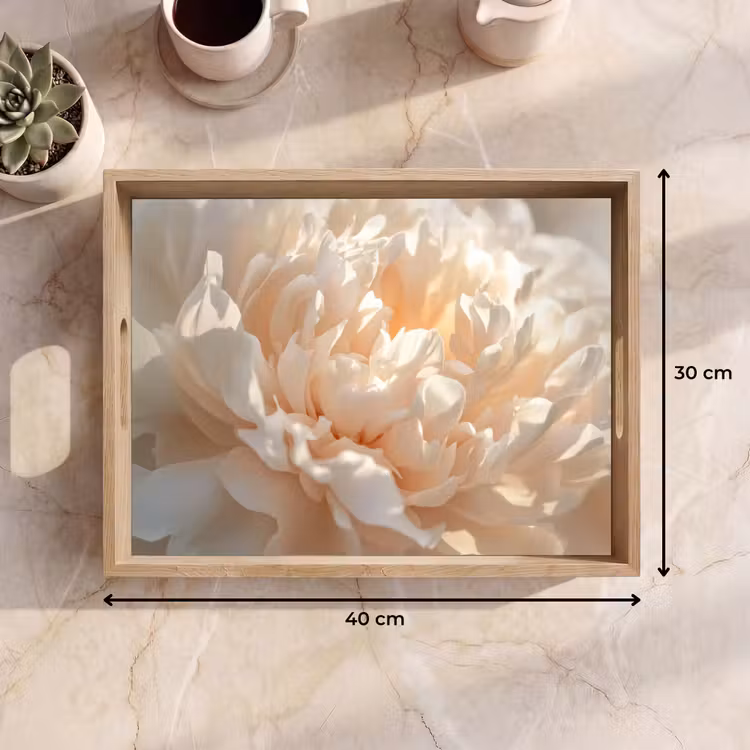 Plateau - Gros plan - Pivoine - Rose clair — 7