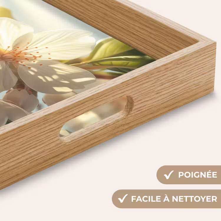 Plateau - Fleurs - Blanc - Rayons de soleil - Pétales — 8