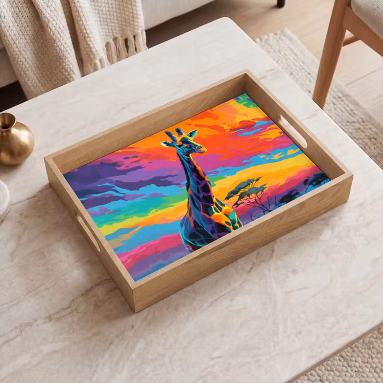 Plateau - Girafe - Savane - Air - Coloré — 2