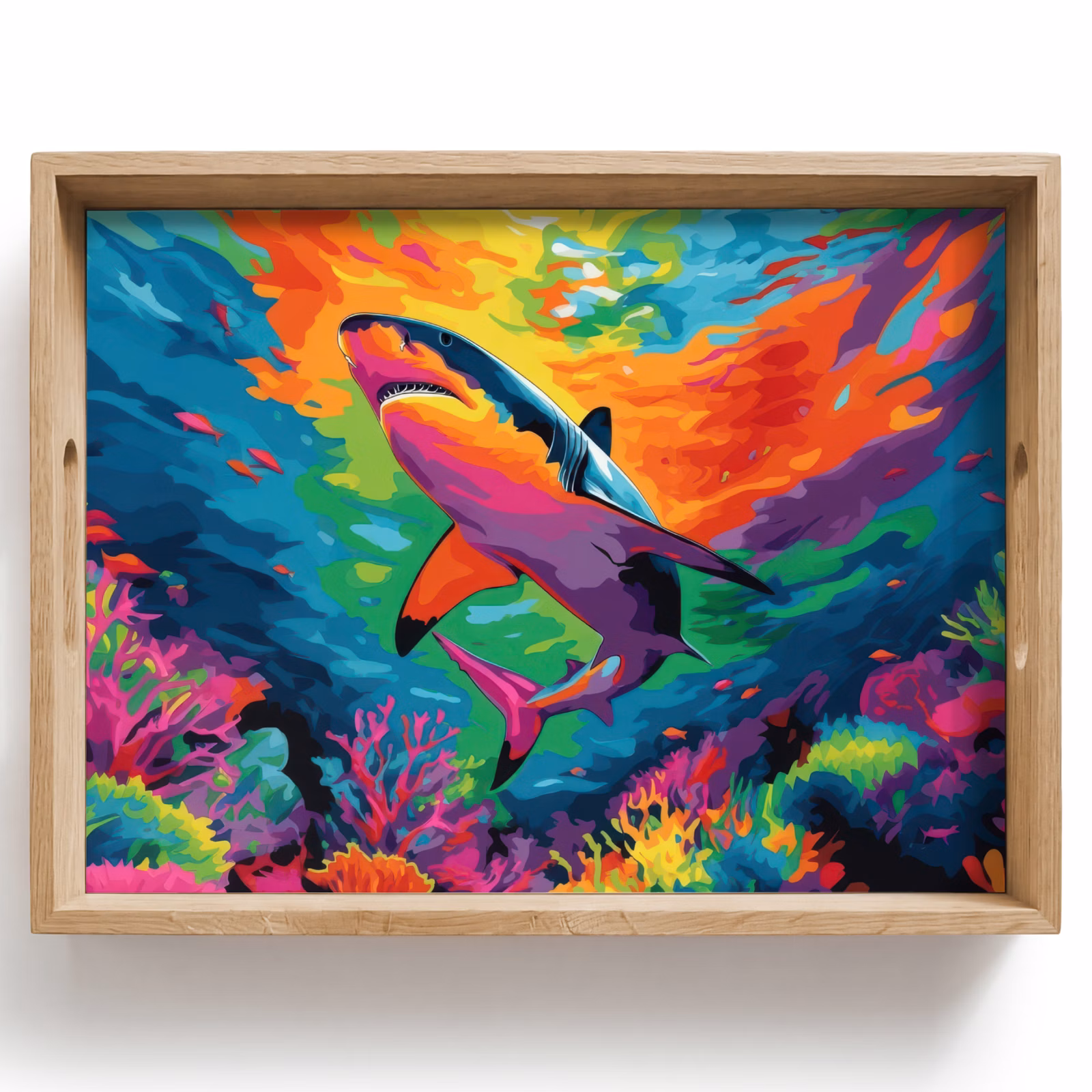 Plateau - Requin - Récif corallien - Abstrait - Coloré — 1