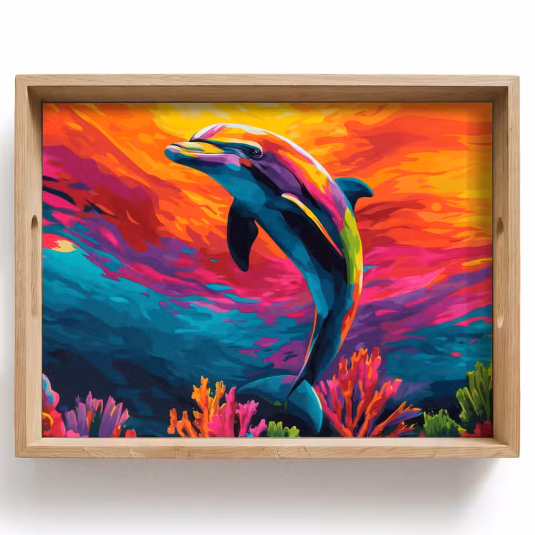 Plateau - Dauphin - Coloré - Océan - Corail — 1