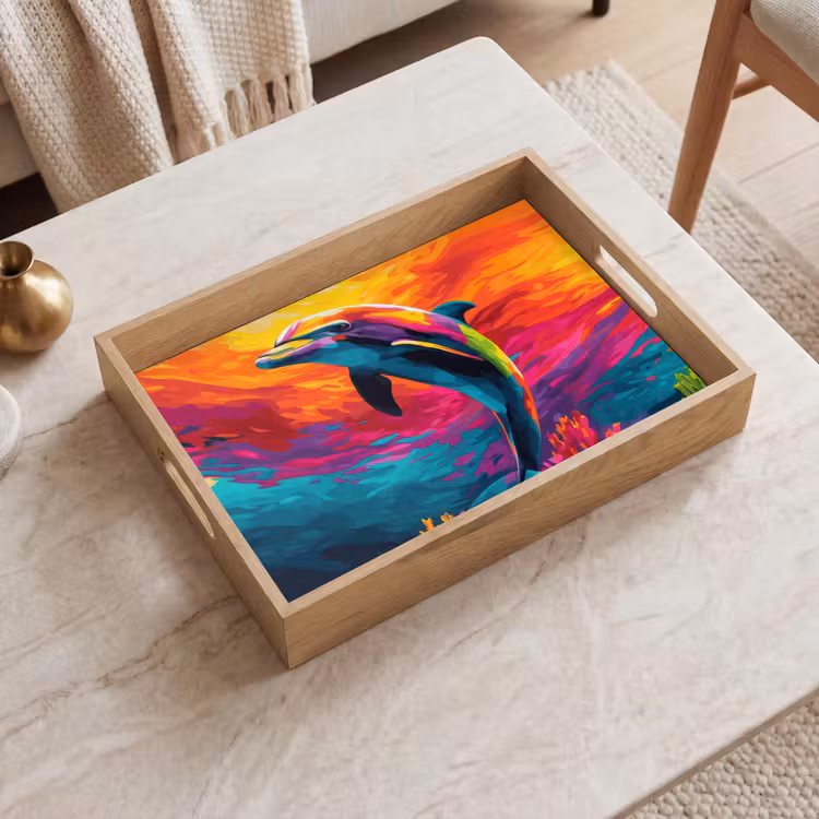 Plateau - Dauphin - Coloré - Océan - Corail — 2