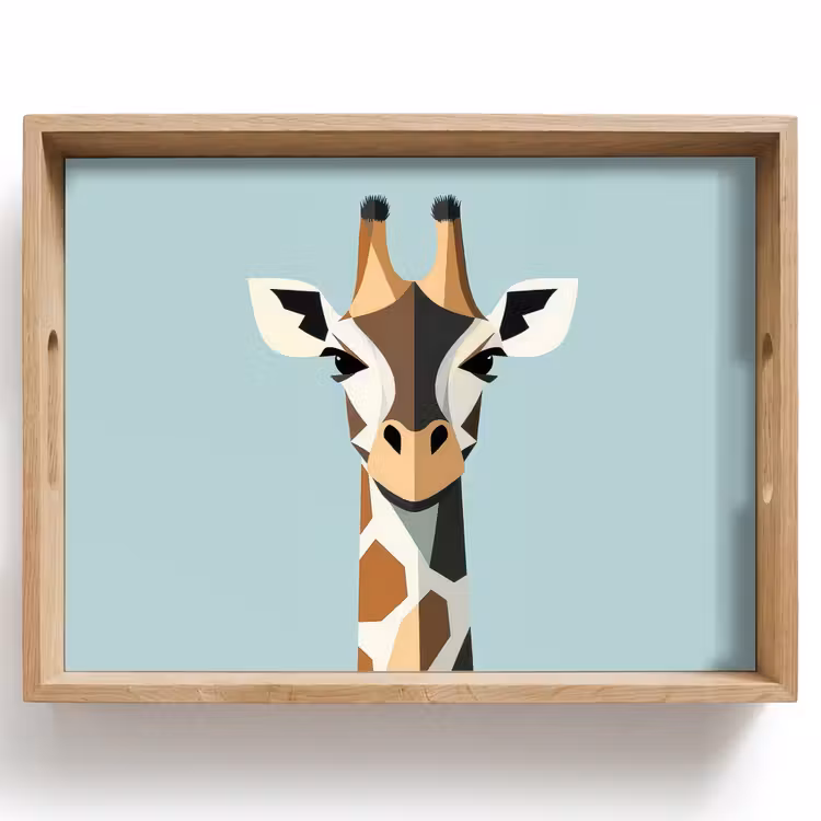 Plateau - Girafe - Illustration - Marron - Minimaliste — 1