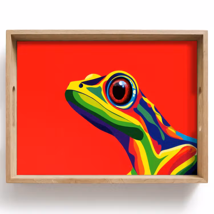 Plateau - Grenouille - colorée - rayée - yeux — 1