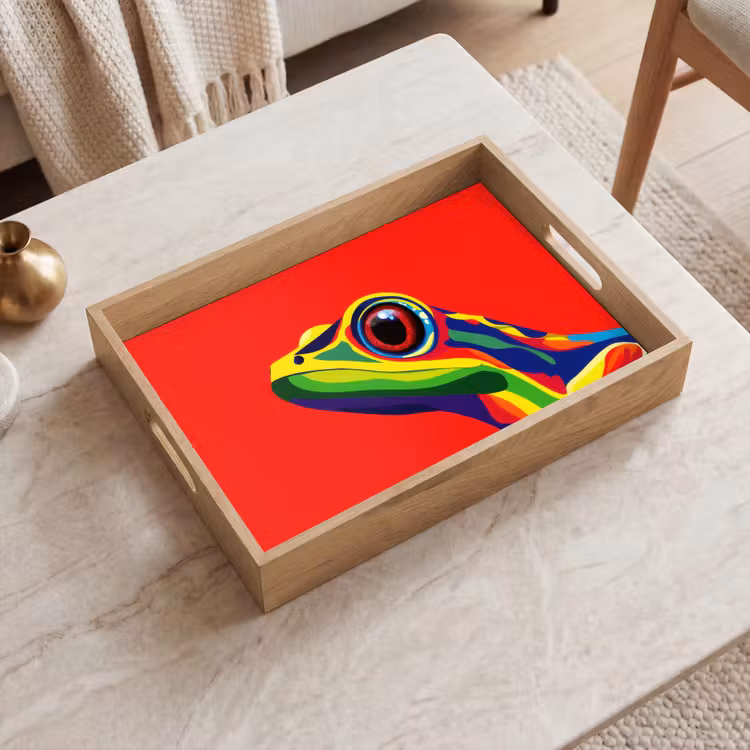 Plateau - Grenouille - colorée - rayée - yeux — 2
