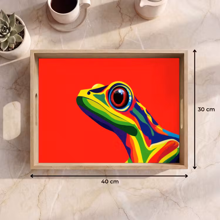 Plateau - Grenouille - colorée - rayée - yeux — 7