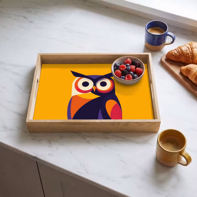 Plateau - Hibou - Graphique - Coloré - Yeux — 3