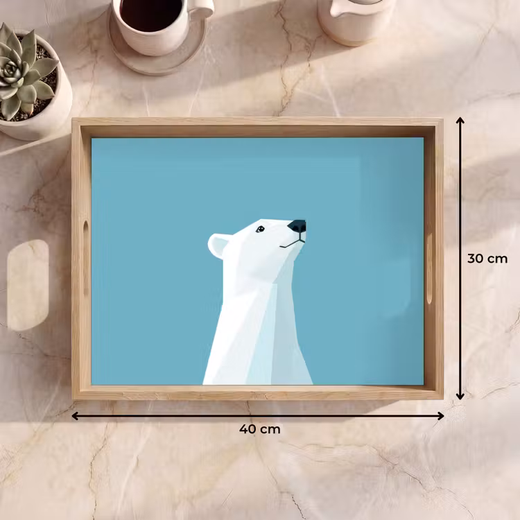 Plateau - Ours polaire - Bleu clair - Minimaliste — 7