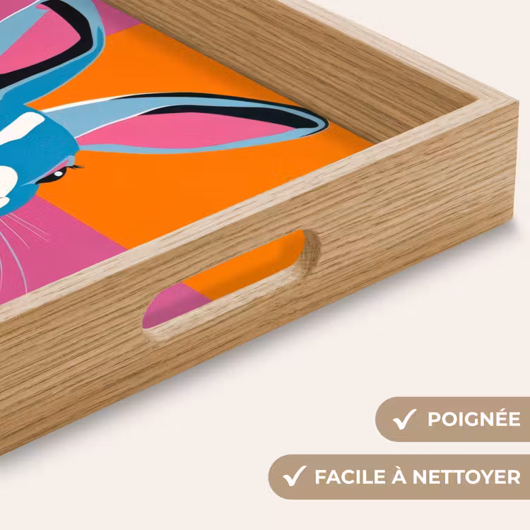 Plateau - Lièvre - Pochettes de couleurs - Oreilles - Rose — 8