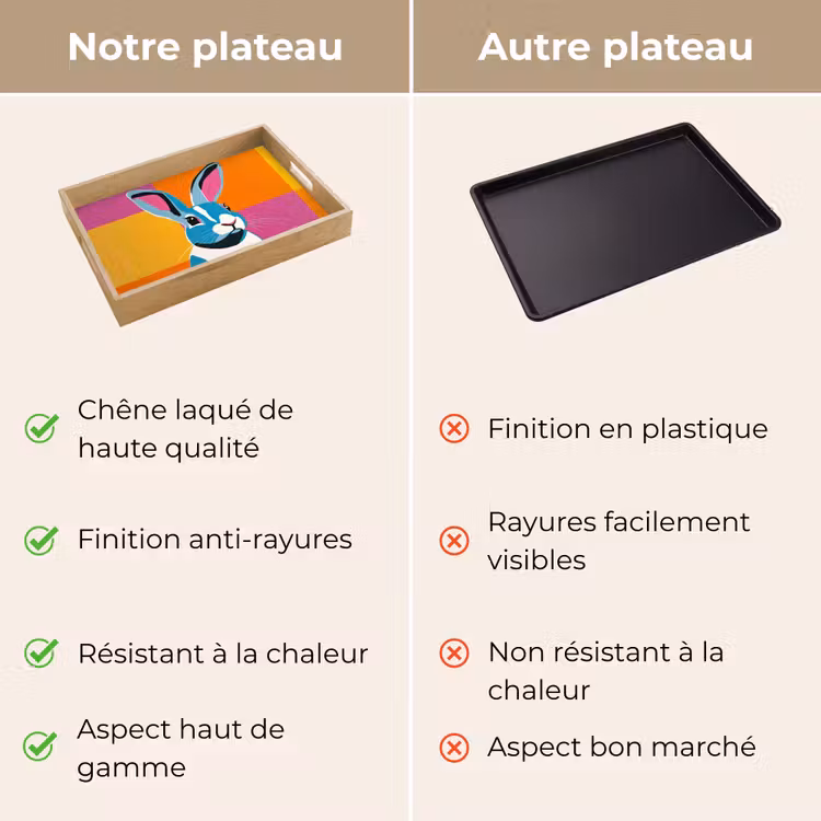 Plateau - Lièvre - Pochettes de couleurs - Oreilles - Rose — 9