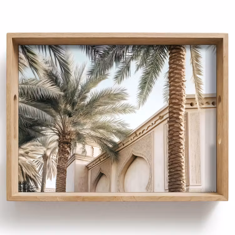 Plateau - Bâtiment - Palmiers - Beige - Soleil — 1