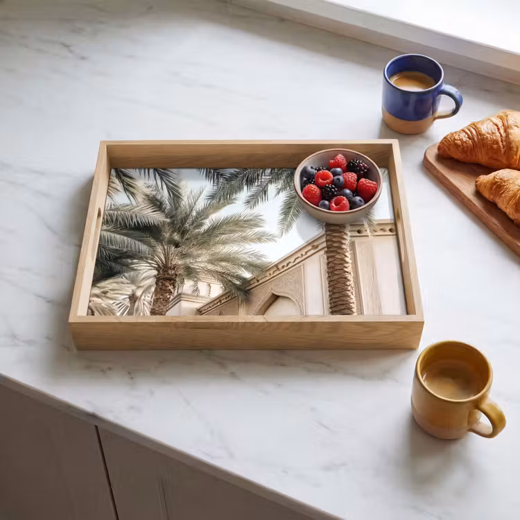 Plateau - Bâtiment - Palmiers - Beige - Soleil — 3