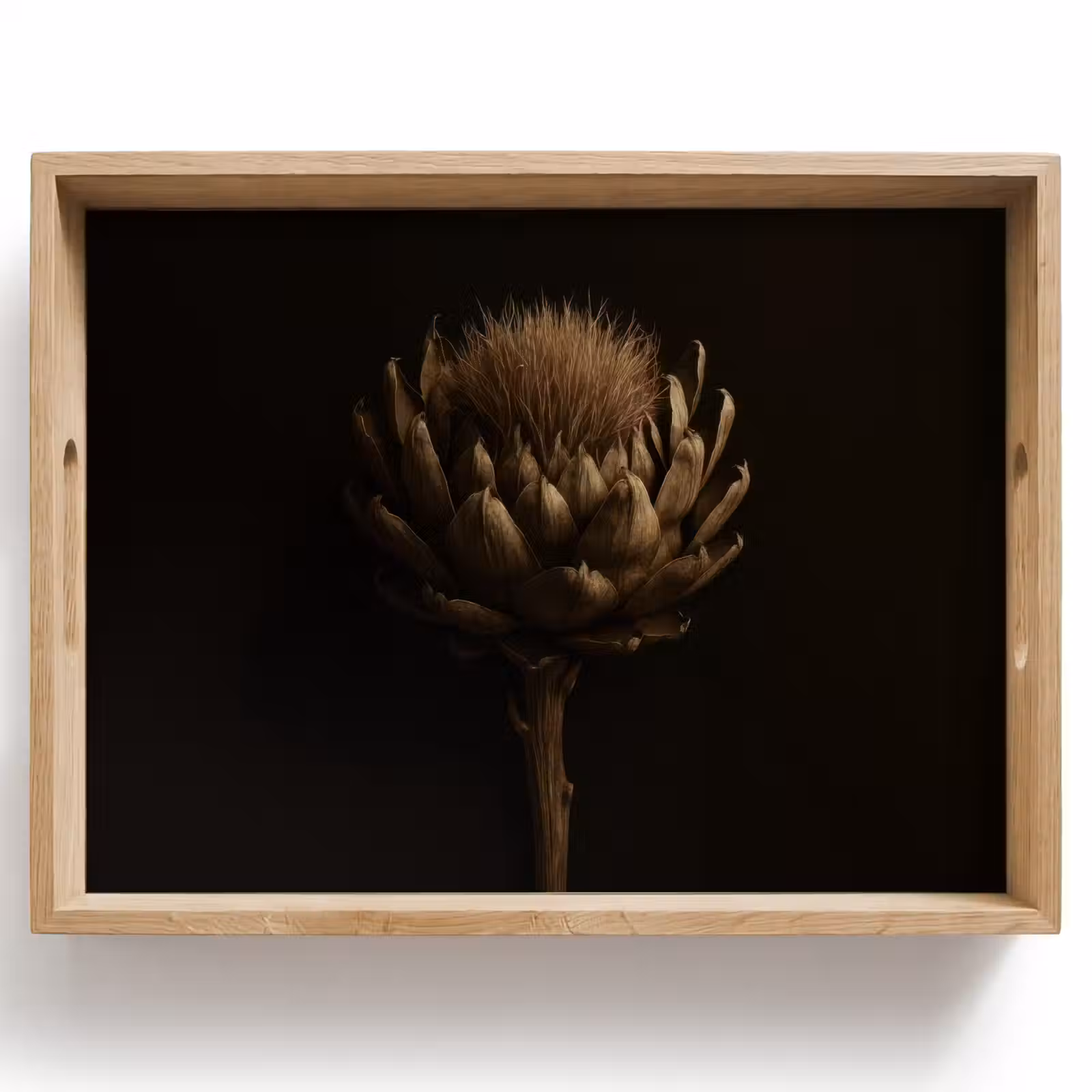Plateau - Marron foncé - Fleur - Texture - Artichaut — 1
