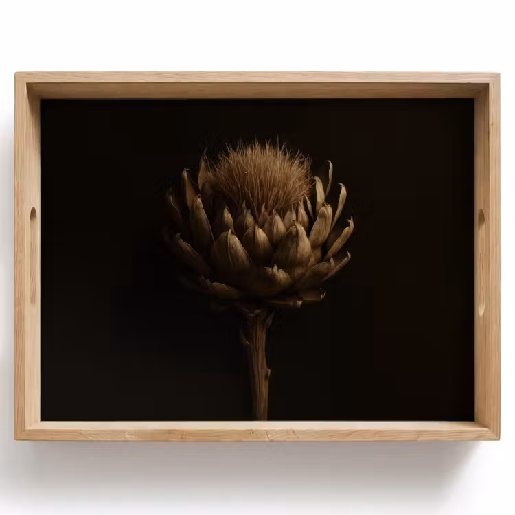 Plateau - Marron foncé - Fleur - Texture - Artichaut — 1