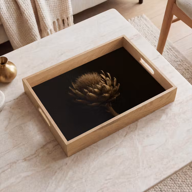 Plateau - Marron foncé - Fleur - Texture - Artichaut — 2