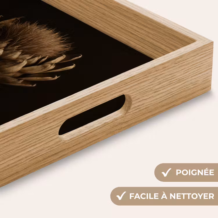 Plateau - Marron foncé - Fleur - Texture - Artichaut — 8