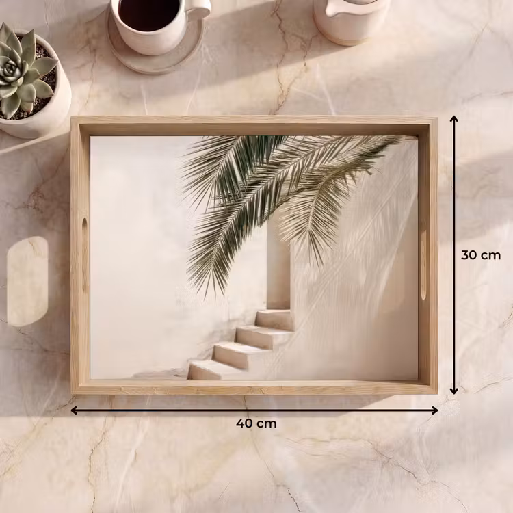 Plateau - Palmier - Abat-jour - Escalier - Beige — 7