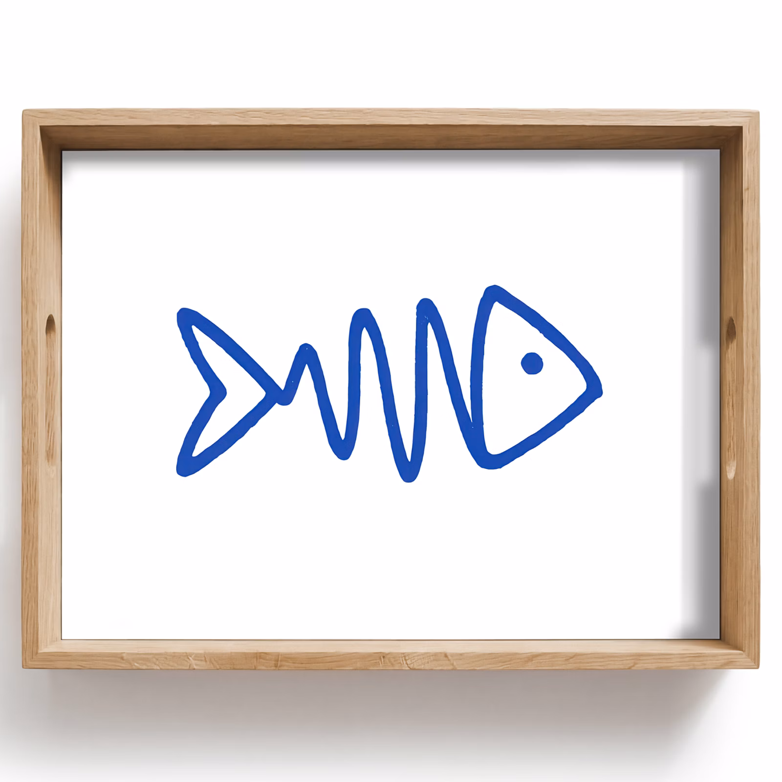 Plateau - Poisson - Minimaliste - Bleu - Ligne — 1