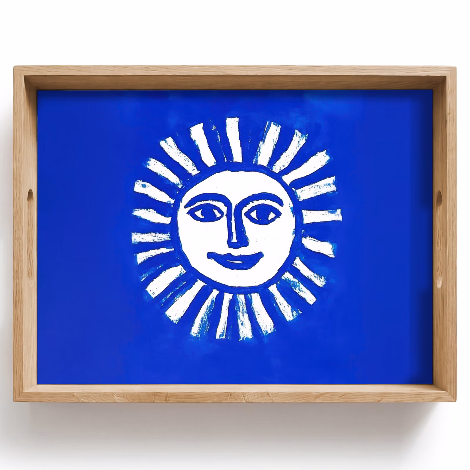 Plateau - Soleil - Visage - Pinceau texture - Bleu — 1