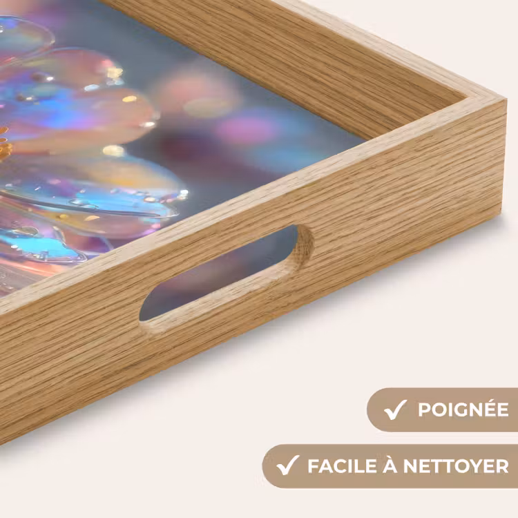 Plateau - Fleur - Transparent - Couleurs pastel - Gouttes — 8