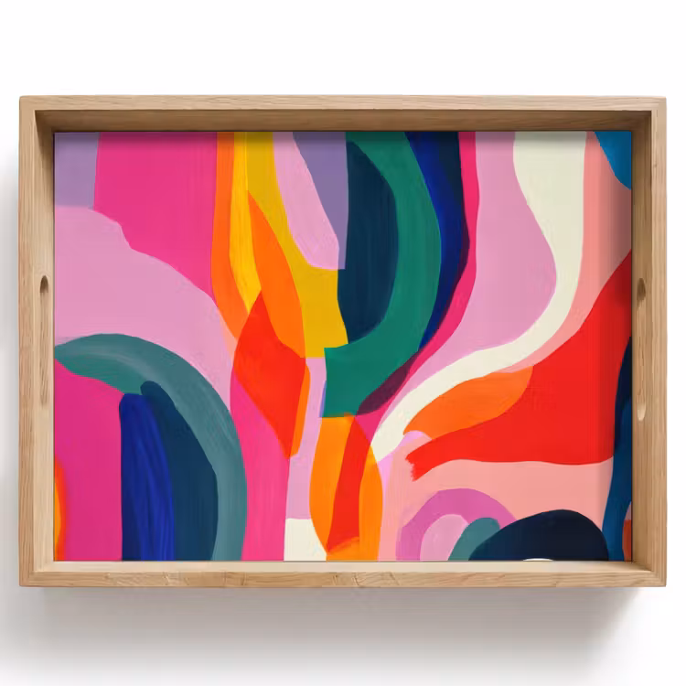 Plateau - Formes - Ondulé - Abstrait - Rose vif — 1