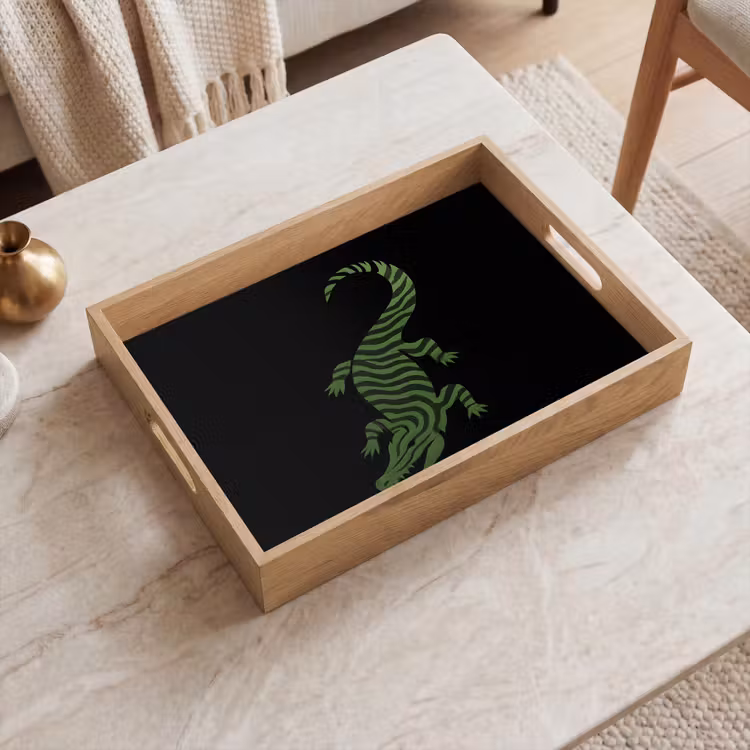 Plateau - Crocodile - Vert - Tigre - Rayures — 2