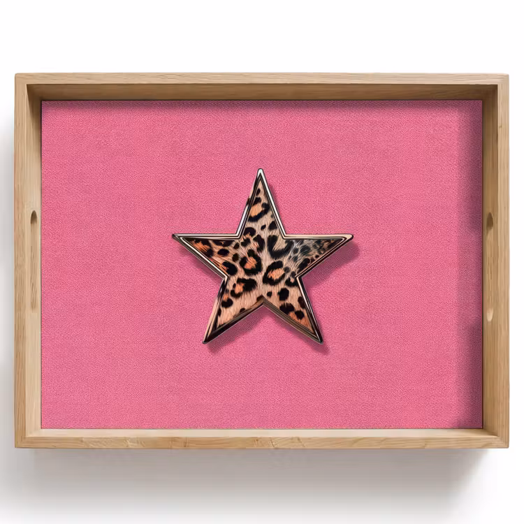 Plateau - Étoile - Léopard - Imprimé - Rose — 1