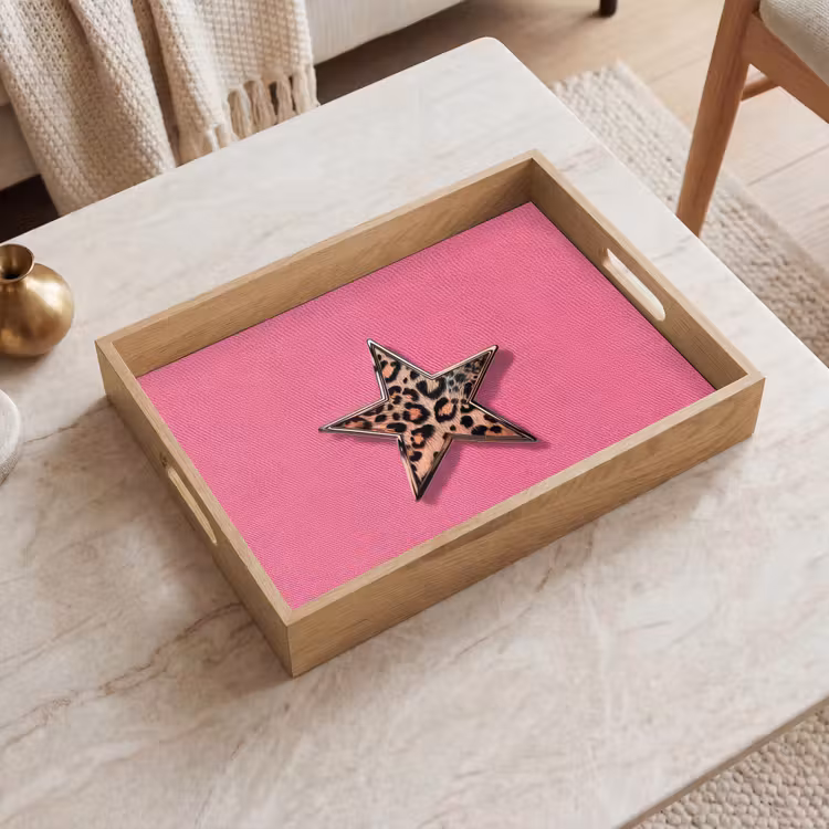Plateau - Étoile - Léopard - Imprimé - Rose — 2