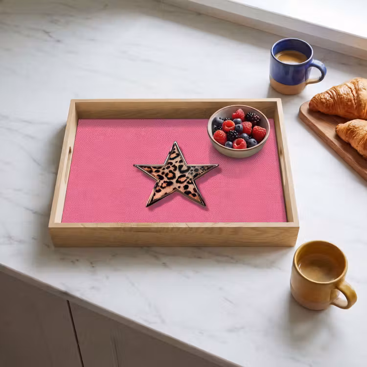Plateau - Étoile - Léopard - Imprimé - Rose — 3