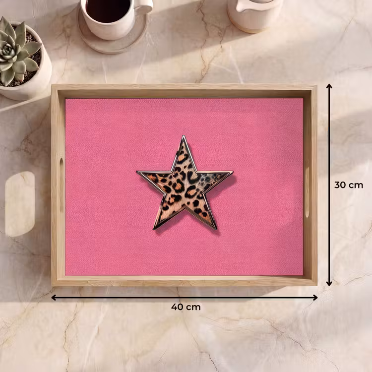 Plateau - Étoile - Léopard - Imprimé - Rose — 7