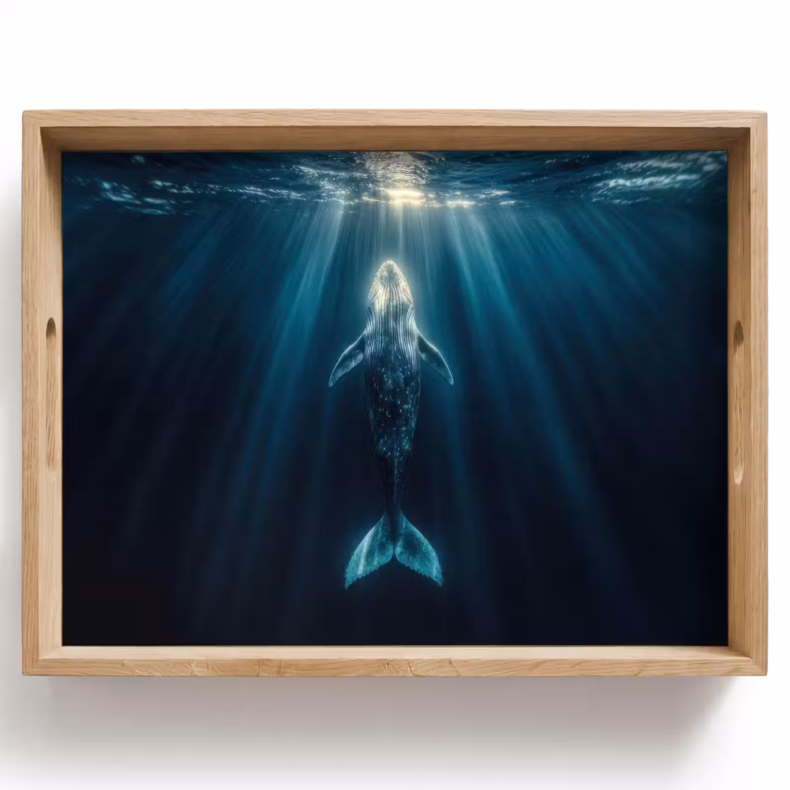 Plateau - Baleine - Eau - Rayons de soleil - Bleu — 1