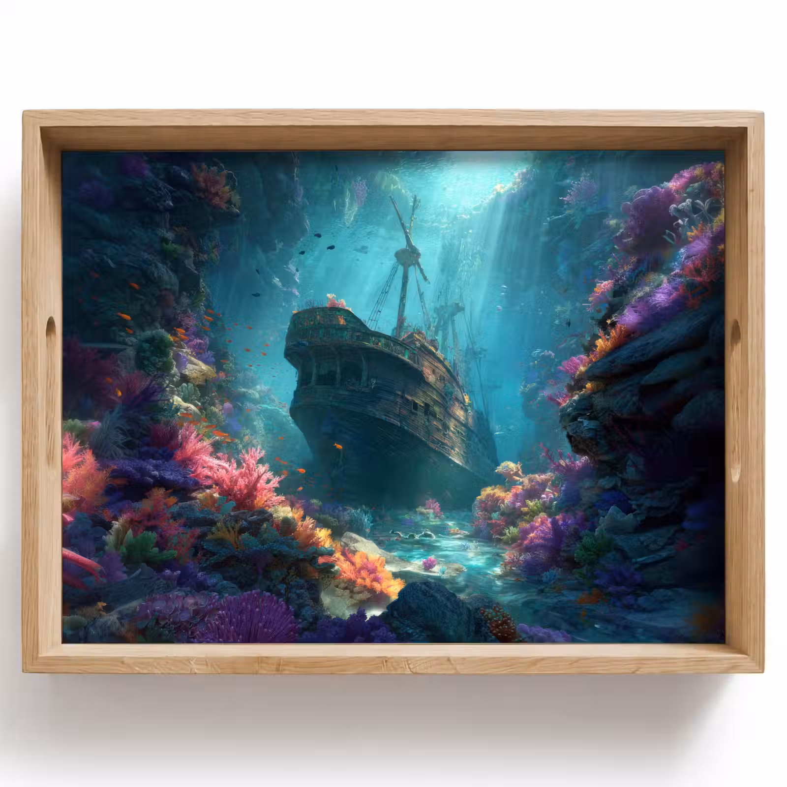 Plateau - Bateau - Bois - Récifs coralliens - Lumière du soleil — 1