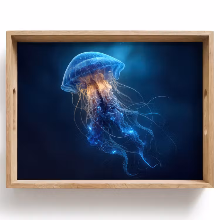 Plateau - Méduse - Lumineuse - Tentacules - Bleu — 1