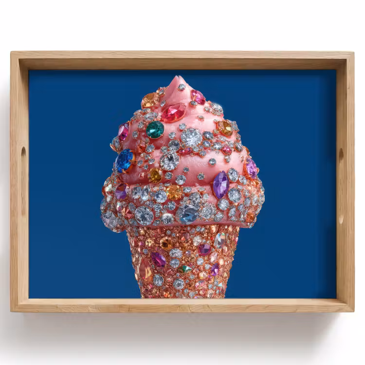 Plateau - Cornet de glace - Strass - Bleu — 1