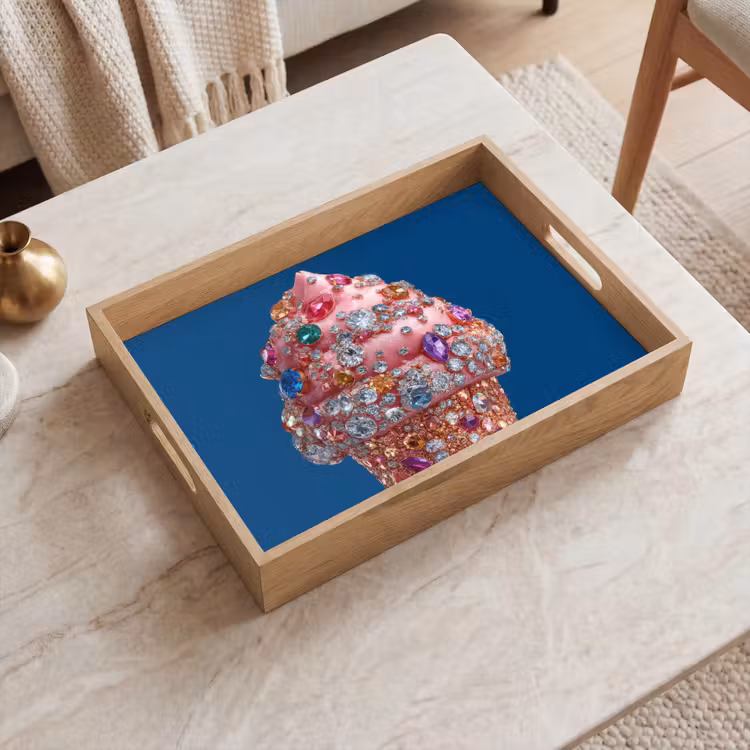 Plateau - Cornet de glace - Strass - Bleu — 2