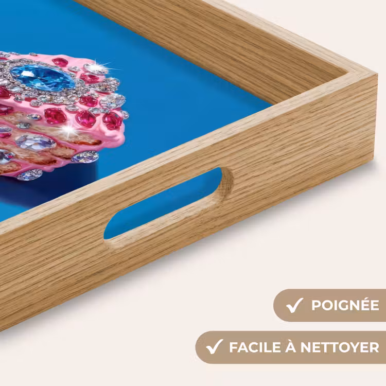 Plateau - Gâteau - Pierres précieuses - Paillettes - Rose — 8