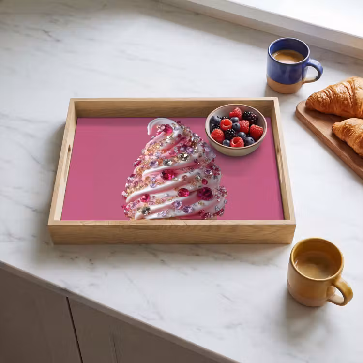 Plateau - Glace à l'italienne - Gemmes - Rose - cornet — 3