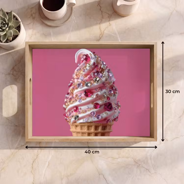 Plateau - Glace à l'italienne - Gemmes - Rose - cornet — 7