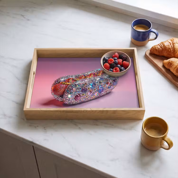 Plateau - Hot dog - strass - paillettes - violet — 3