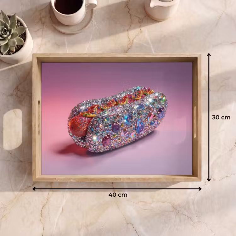 Plateau - Hot dog - strass - paillettes - violet — 7