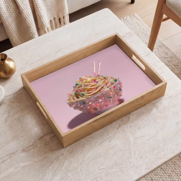 Plateau - Nouilles - Pierres précieuses - Bâtons - Rose — 2