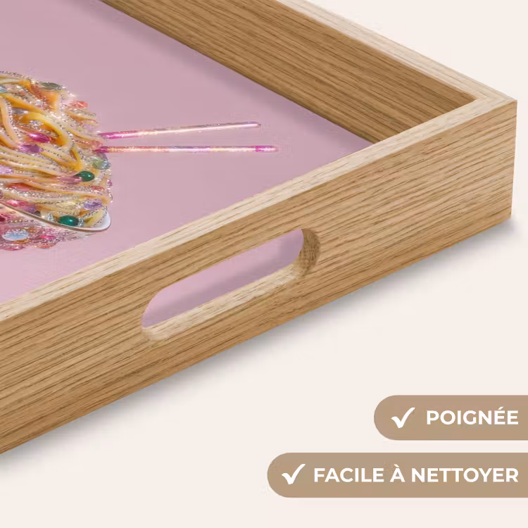 Plateau - Nouilles - Pierres précieuses - Bâtons - Rose — 8