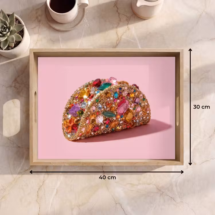 Plateau - Taco - Coloré - Pierres précieuses - Or — 7
