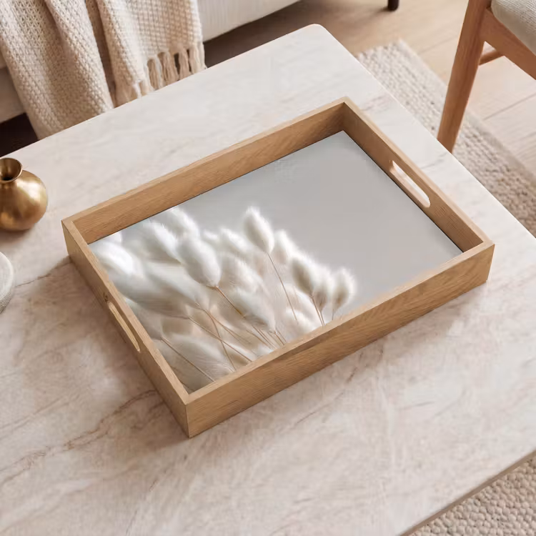 Plateau - Plumes - Beige - Minimaliste — 2